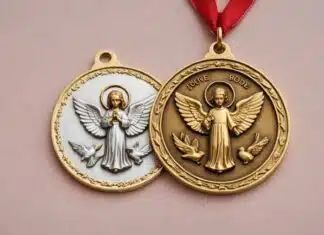 Offrez une médaille en or personnalisée pour un baptême unique