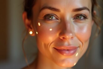 Masque LED professionnel utilisé pour un soin anti-âge à domicile