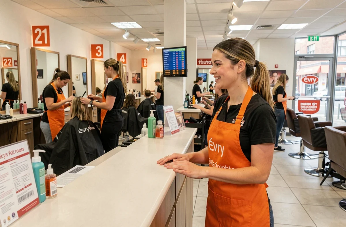 Accueil d'une cliente sans rendez-vous au salon Coiff&Co d'Évry, salon de coiffure accessible en Essonne