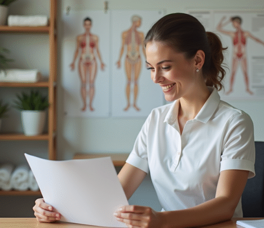 Massage bien-être : choisir le bon diplôme pour se former et réussir ! Femme professionnelle souriante avec certificat massage