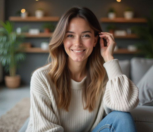 Différence entre coupe dégradée et coupe effilée : choisir sa coupe de cheveux Femme souriante avec cheveux naturels et décontractés