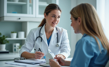 Laser varices : Est-ce douloureux ? Les réponses et conseils Medecin femme explique laser medical à une patiente